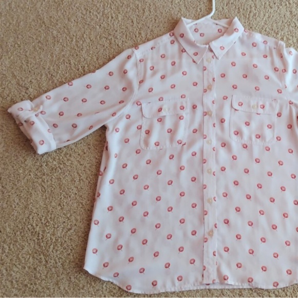 LOFT Tops - LOFT Utility Blouse - Off-white w/ Print